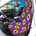 Purple Sunflower Pattern Print Waterproof Car Seat Cover