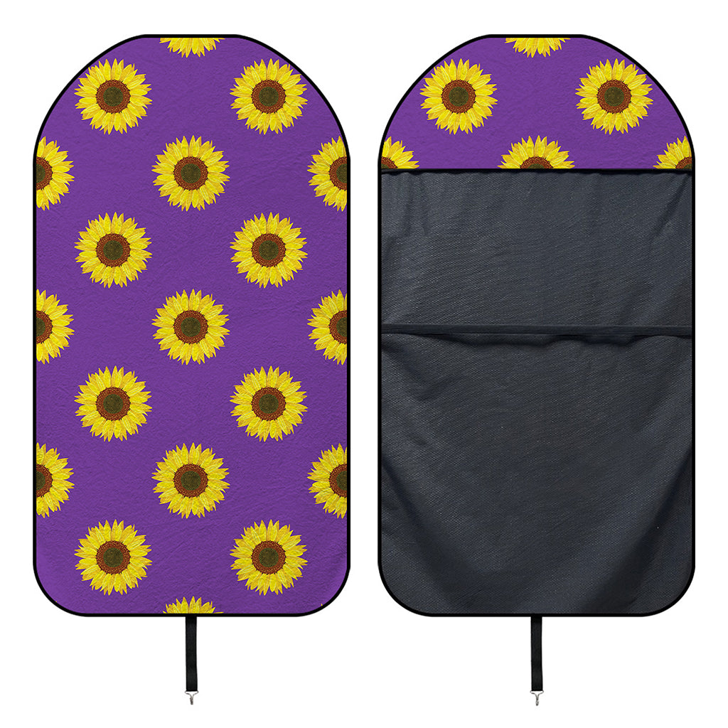 Purple Sunflower Pattern Print Waterproof Car Seat Cover