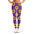 Purple Sunflower Pattern Print Women's Leggings