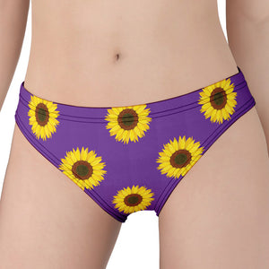 Purple Sunflower Pattern Print Women's Panties