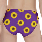 Purple Sunflower Pattern Print Women's Panties