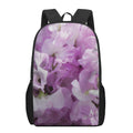 Purple Sweet Pea Print 17 Inch Backpack