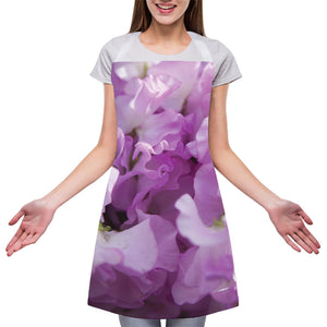 Purple Sweet Pea Print Adjustable Apron