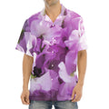Purple Sweet Pea Print Aloha Shirt