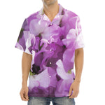 Purple Sweet Pea Print Aloha Shirt