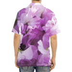 Purple Sweet Pea Print Aloha Shirt