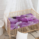 Purple Sweet Pea Print Baby Crib Sheet