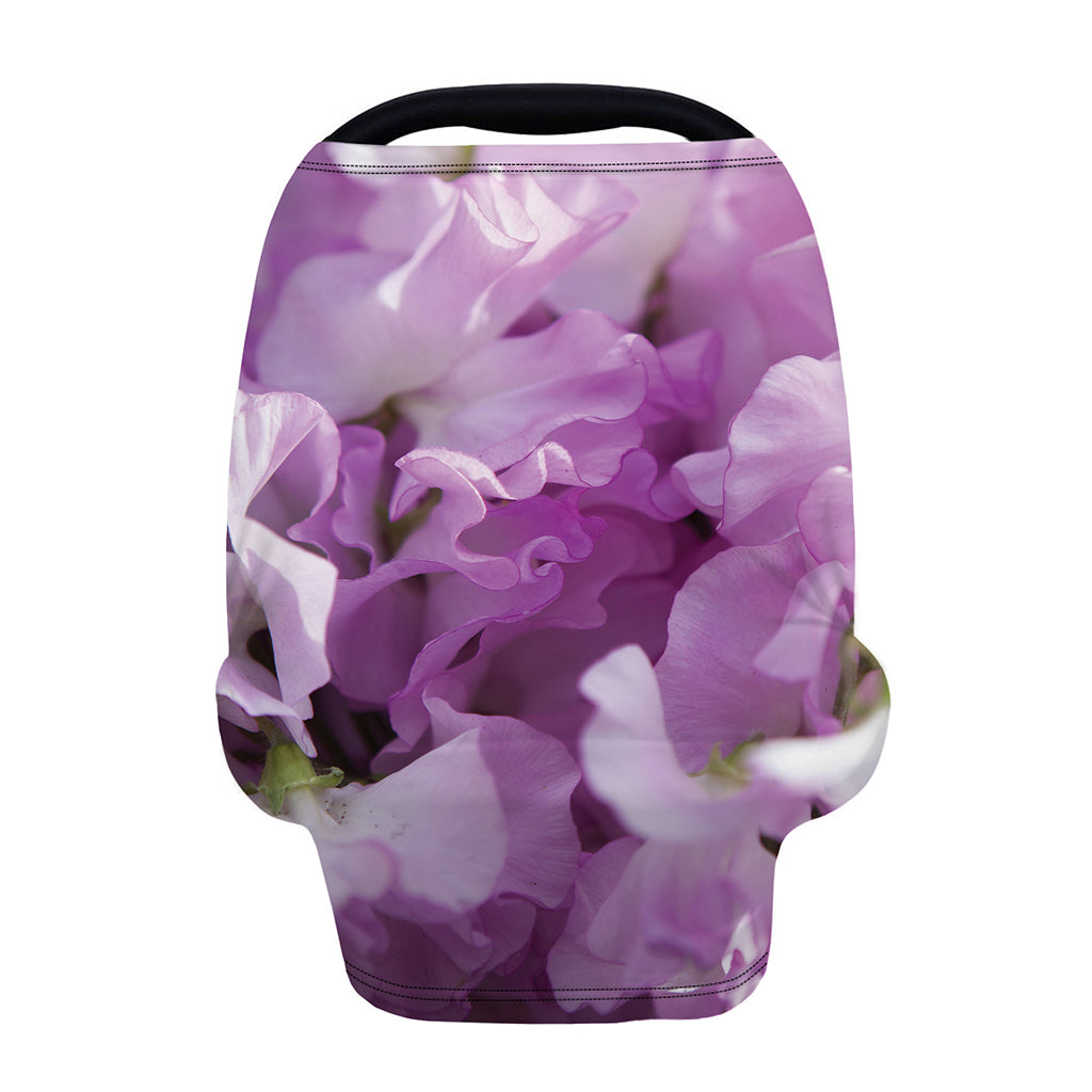 Purple Sweet Pea Print Baby Seat Cover