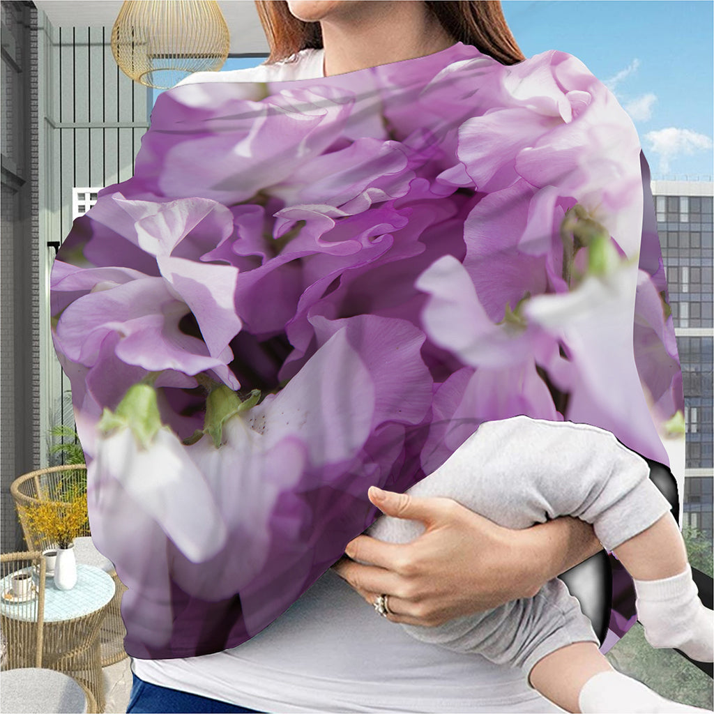 Purple Sweet Pea Print Baby Seat Cover