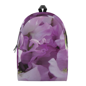 Purple Sweet Pea Print Backpack