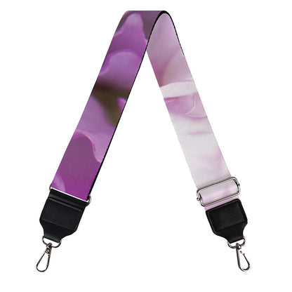 Purple Sweet Pea Print Bag Strap