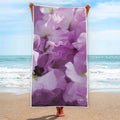 Purple Sweet Pea Print Beach Towel