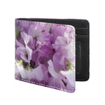 Purple Sweet Pea Print Bifold Wallet