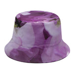 Purple Sweet Pea Print Bucket Hat