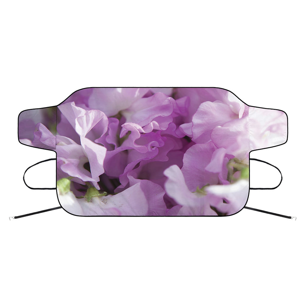 Purple Sweet Pea Print Car Windshield Snow Cover