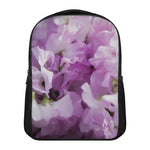 Purple Sweet Pea Print Casual Backpack
