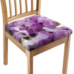 Purple Sweet Pea Print Chair Cushion Cover