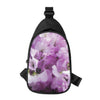 Purple Sweet Pea Print Chest Bag