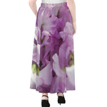 Purple Sweet Pea Print Chiffon Maxi Skirt