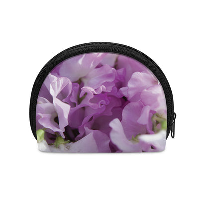 Purple Sweet Pea Print Coin Purse