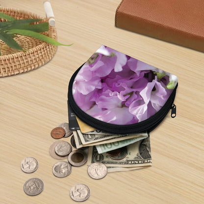 Purple Sweet Pea Print Coin Purse