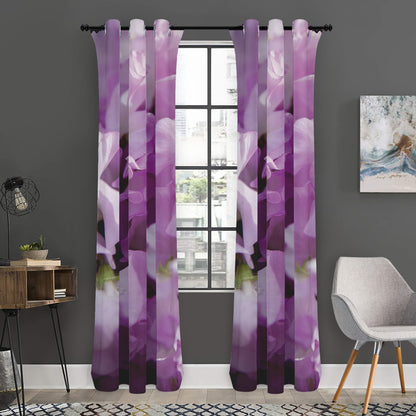 Purple Sweet Pea Print Curtain