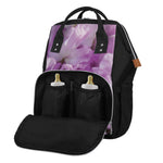 Purple Sweet Pea Print Diaper Bag