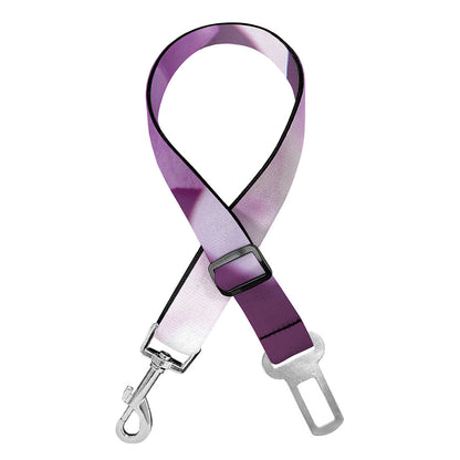 Purple Sweet Pea Print Dog Seat Belt