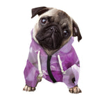 Purple Sweet Pea Print Dog Zip Up Hoodie