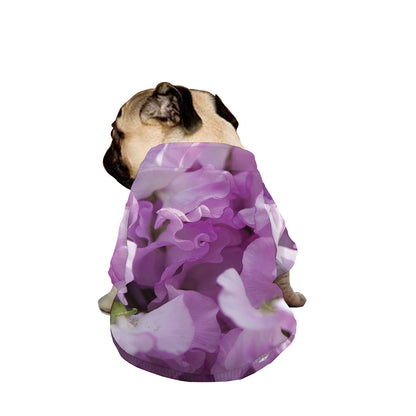 Purple Sweet Pea Print Dog Zip Up Jacket