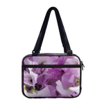 Purple Sweet Pea Print Double Strap Bible Bag