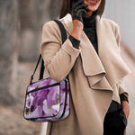 Purple Sweet Pea Print Double Strap Bible Bag