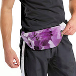 Purple Sweet Pea Print Fanny Pack