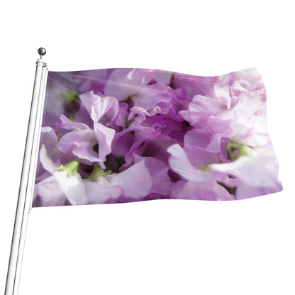 Purple Sweet Pea Print Flag