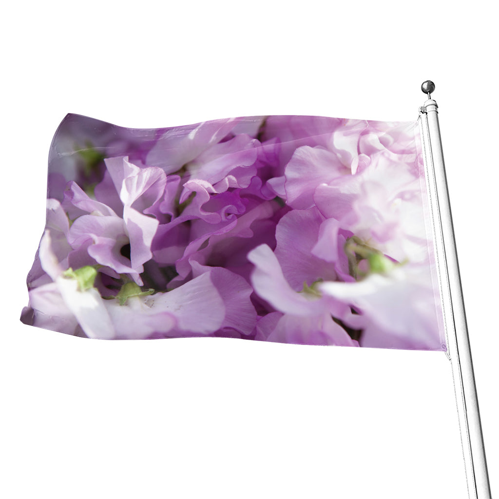 Purple Sweet Pea Print Flag