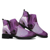 Purple Sweet Pea Print Flat Ankle Boots