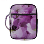 Purple Sweet Pea Print Front Pocket Bible Bag