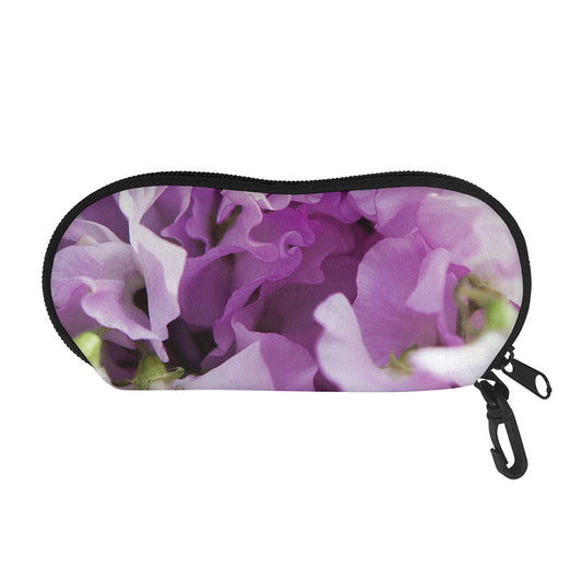 Purple Sweet Pea Print Glasses Case