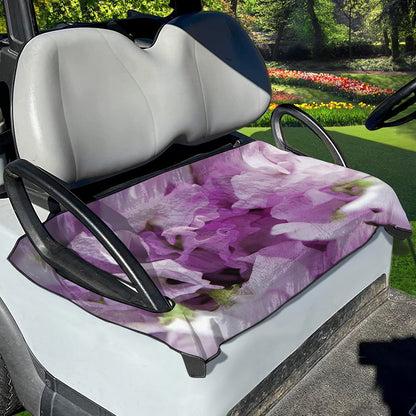 Purple Sweet Pea Print Golf Cart Seat Cover