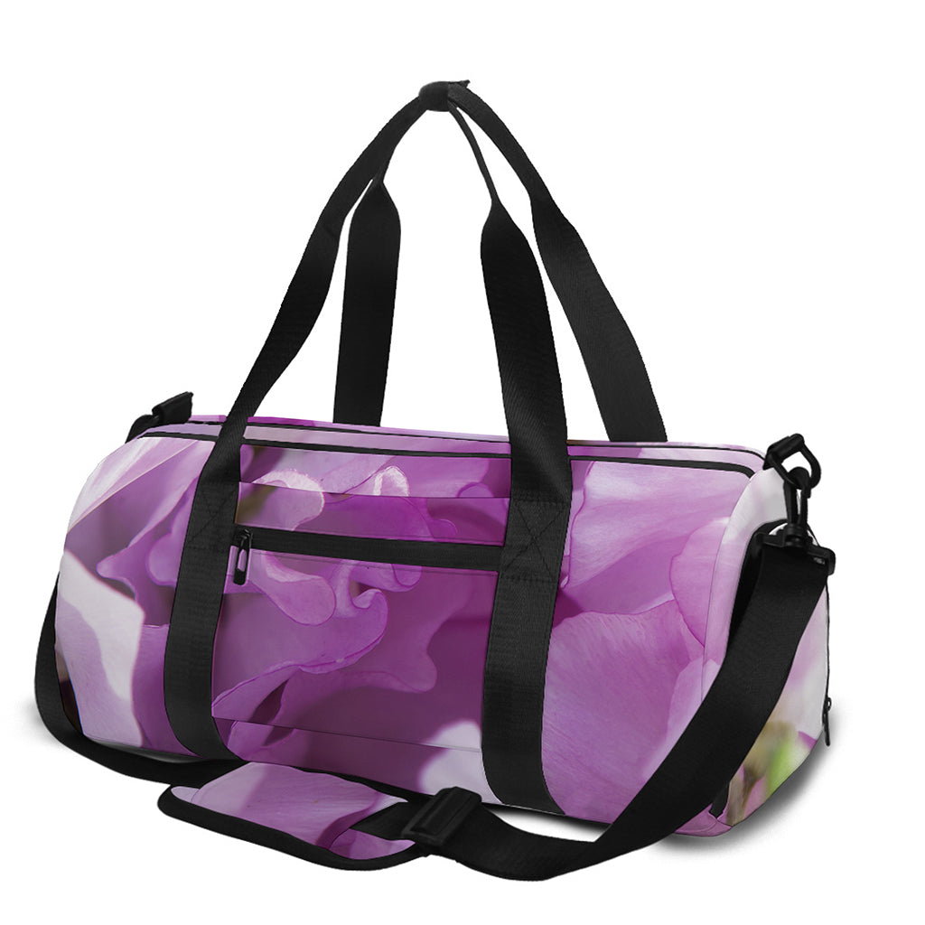 Purple Sweet Pea Print Gym Bag