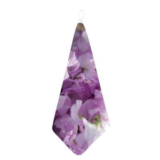Purple Sweet Pea Print Hand Towel