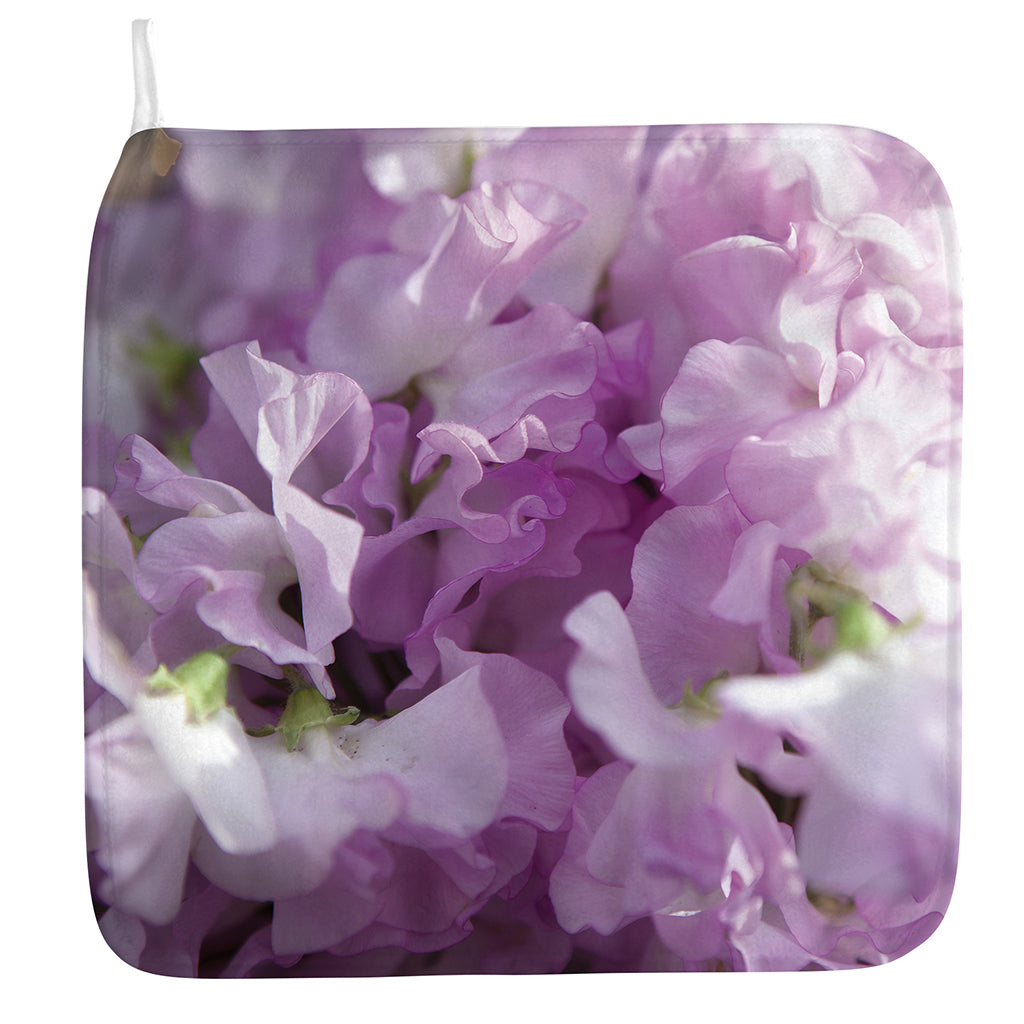 Purple Sweet Pea Print Hand Towel