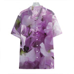 Purple Sweet Pea Print Hawaiian Shirt