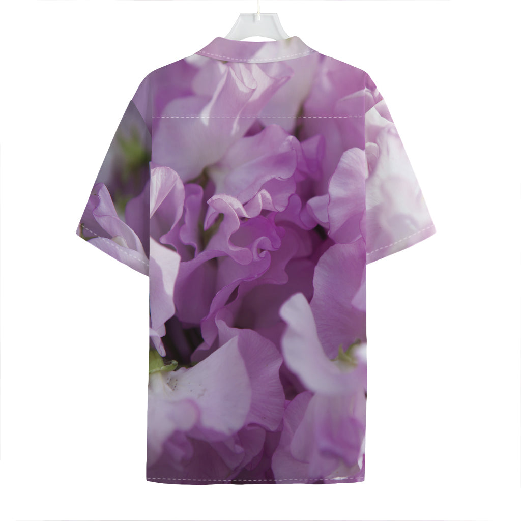 Purple Sweet Pea Print Hawaiian Shirt