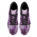 Purple Sweet Pea Print High Top Leather Sneakers