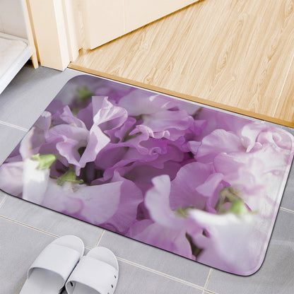 Purple Sweet Pea Print Indoor Door Mat