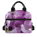 Purple Sweet Pea Print Insulated Lunch Bag