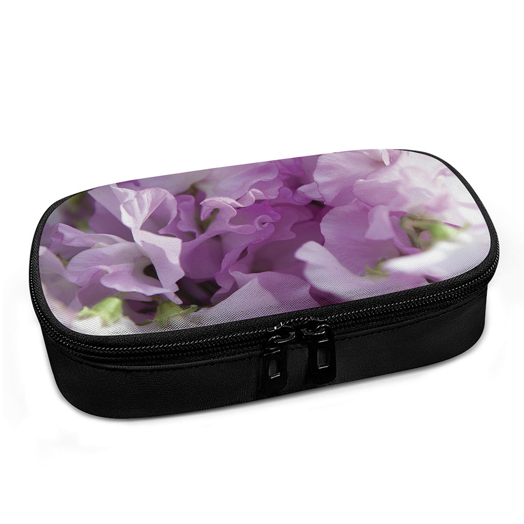 Purple Sweet Pea Print Insulin Cooler Travel Case