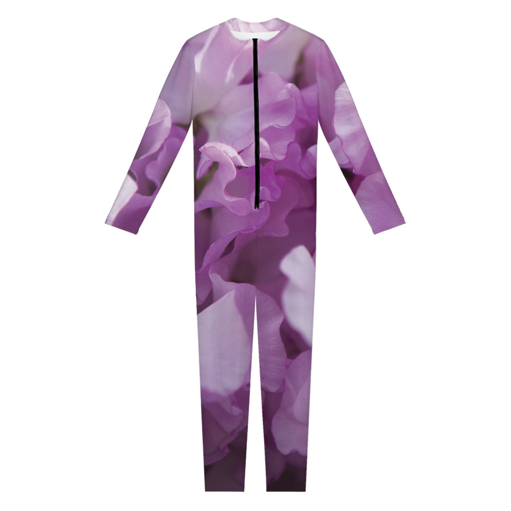 Purple Sweet Pea Print Jumpsuit