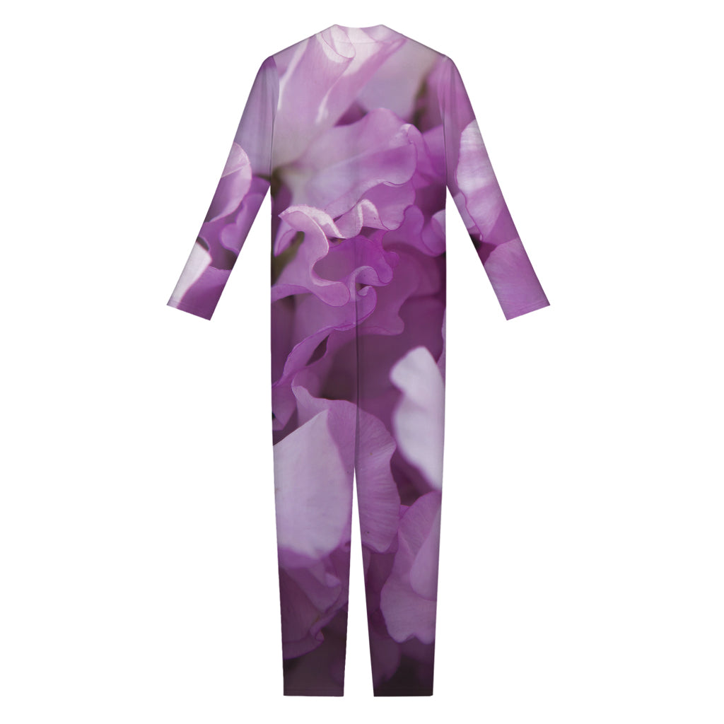 Purple Sweet Pea Print Jumpsuit